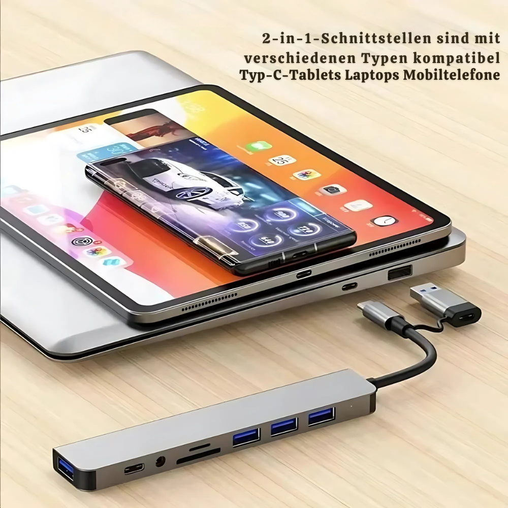 PortSync™ – Multiport USB-C 8-in-2 Adapter