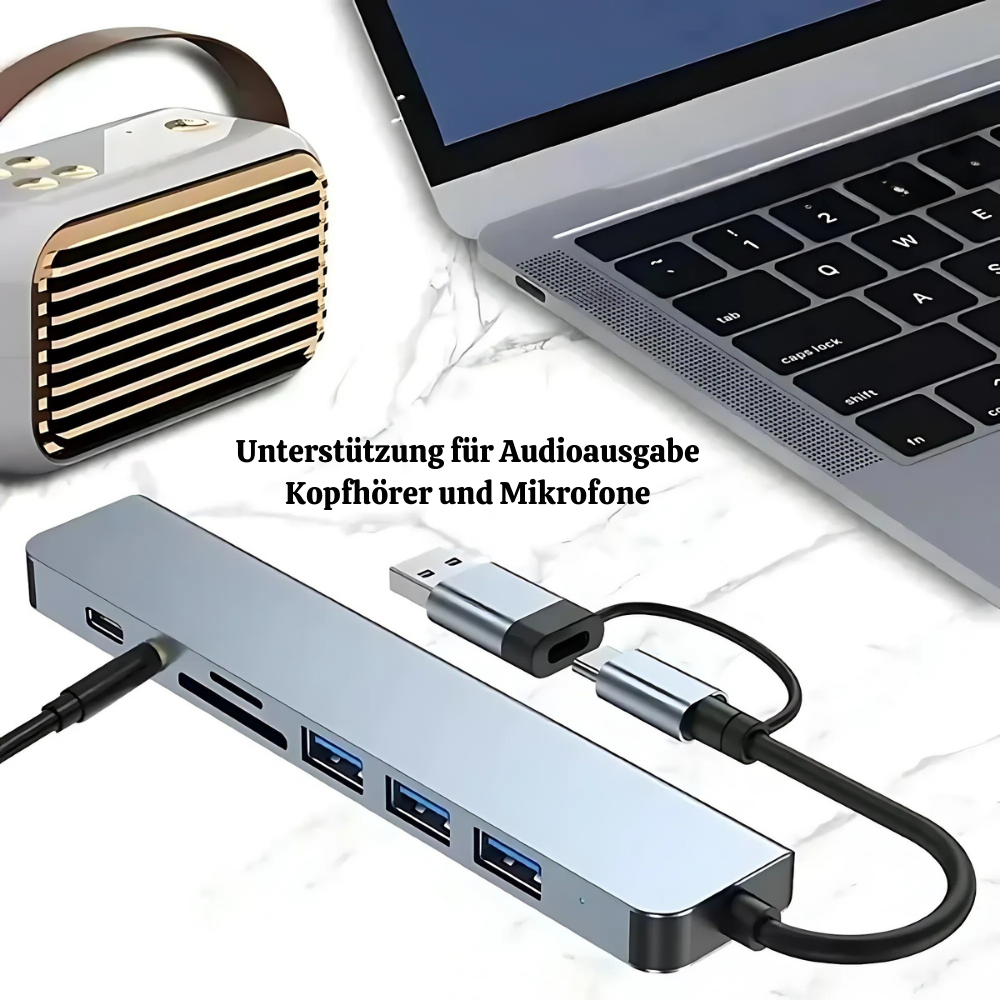 PortSync™ – Multiport USB-C 8-in-2 Adapter