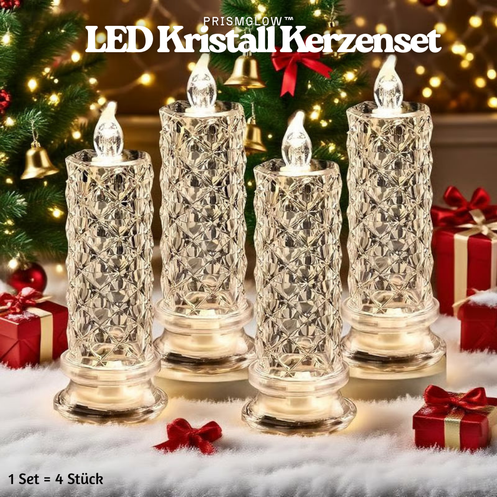 PrismGlow™ – LED Kristall Kerzenset