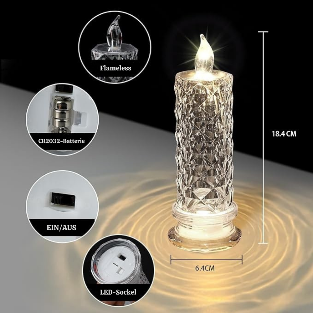 PrismGlow™ – LED Kristall Kerzenset