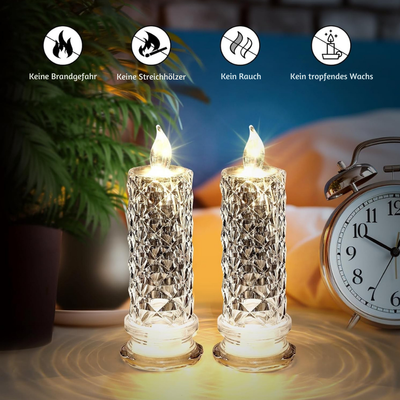 PrismGlow™ – LED Kristall Kerzenset