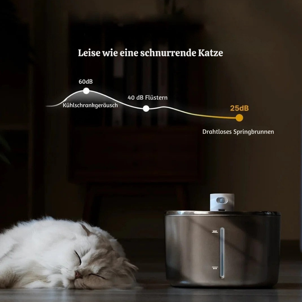 PurrFlow™ – Kabelloser Automatischer Katzenbrunnen