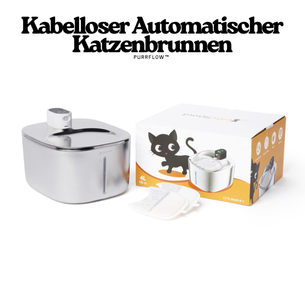 PurrFlow™ – Kabelloser Automatischer Katzenbrunnen