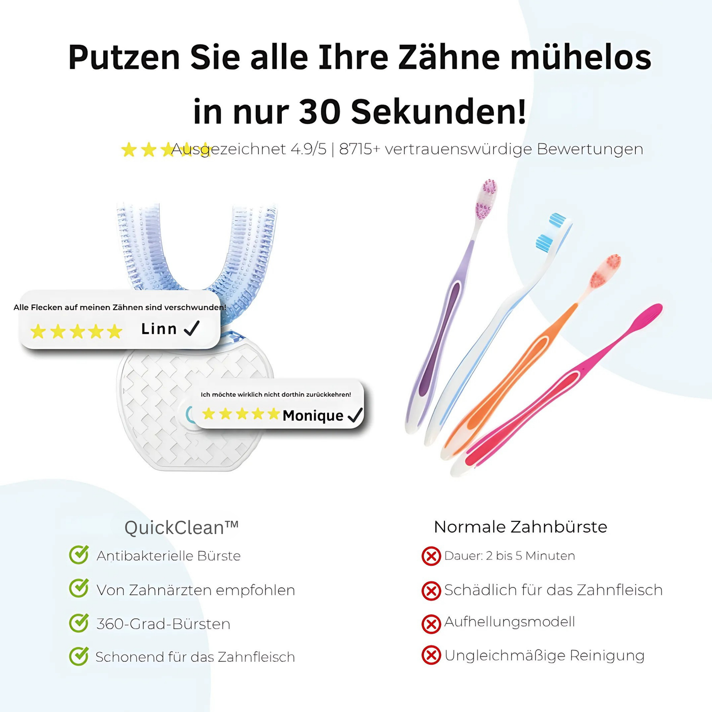QuickClean™ – Elektrische 360°-Zahnbürste zum Aufhellen
