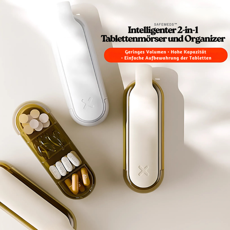 SafeMeds™ – Intelligenter 2-in-1 Tablettenmörser und Organizer