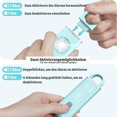 SheShield™ – Persönlicher Sicherheitsalarm mit LED Stroboskoplicht