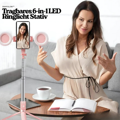 SnapGlow™ – Tragbares 6-in-1 LED Ringlicht Stativ