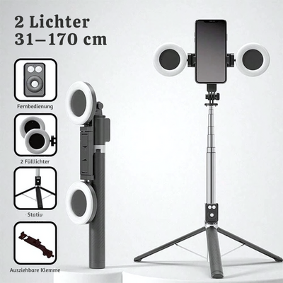 SnapGlow™ – Tragbares 6-in-1 LED Ringlicht Stativ