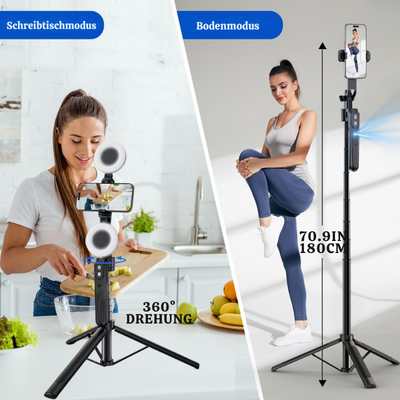 SnapGlow™ – Tragbares 6-in-1 LED Ringlicht Stativ