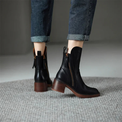 Sorelle™ – Elegante Leder-Stiefeletten