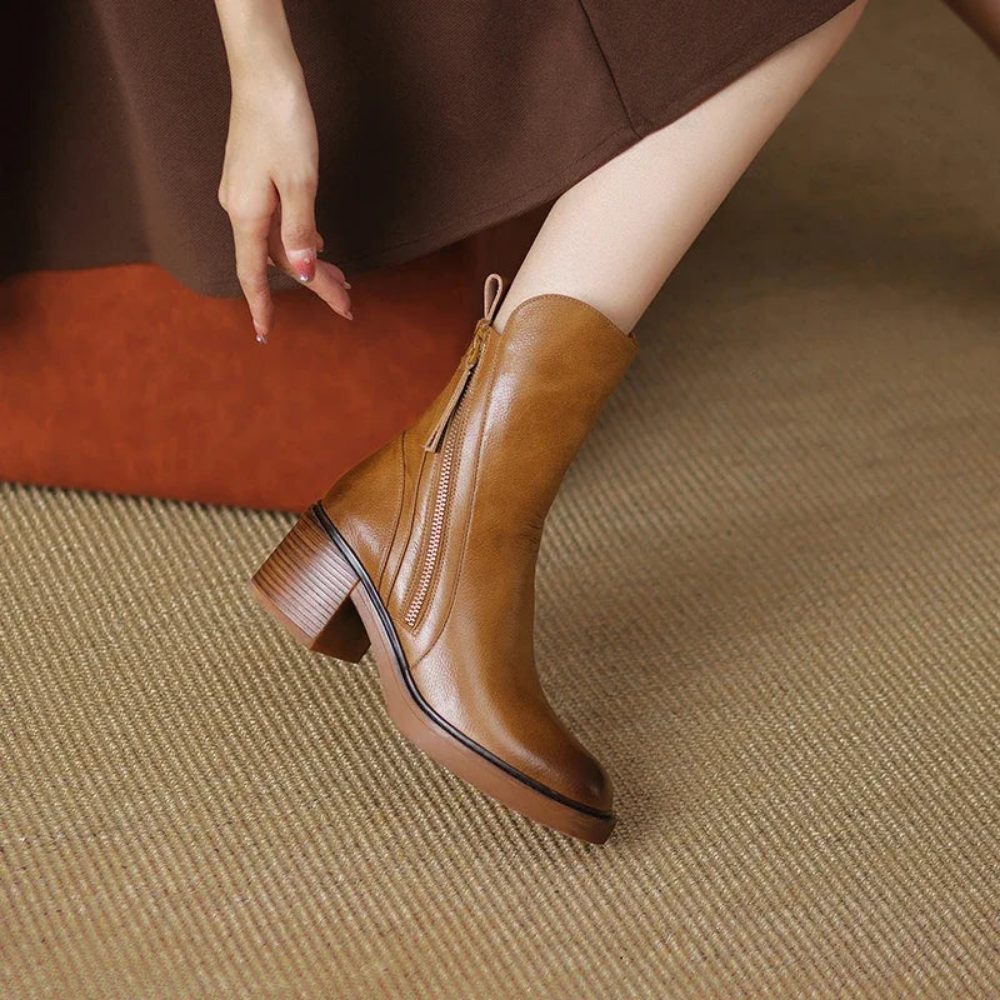 Sorelle™ – Elegante Leder-Stiefeletten