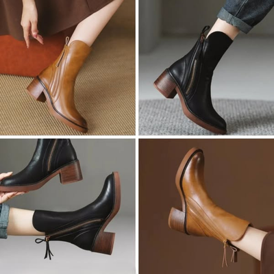Sorelle™ – Elegante Leder-Stiefeletten