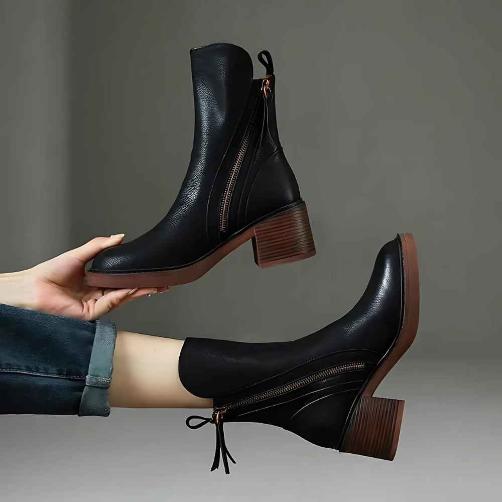 Sorelle™ – Elegante Leder-Stiefeletten