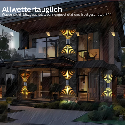 SunWave™ – Wasserdichte Solar-Außenwandleuchten