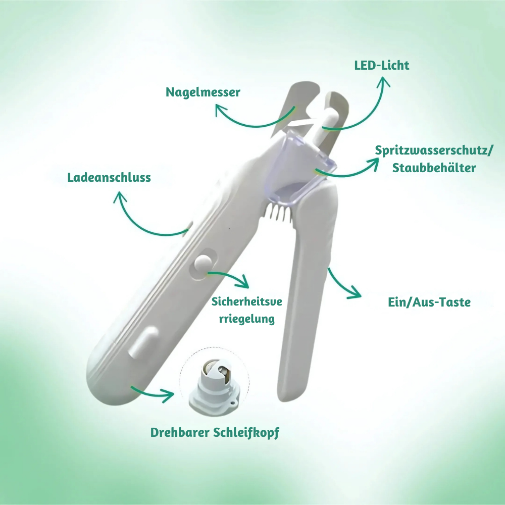 TrimZen™ – Sanfter LED Krallenschneider und Schleifer für Haustiere