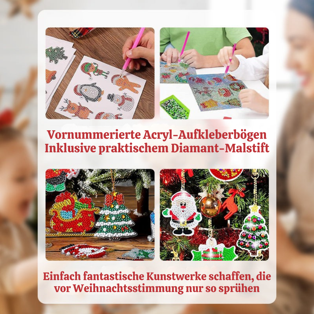 TwinkleCraft™ – Weihnachts DIY Diamant Malerei Schlüsselanhänger Set