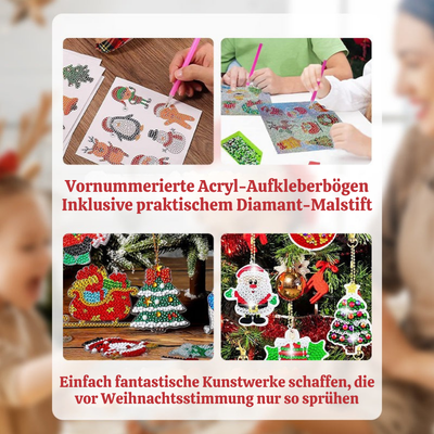 TwinkleCraft™ – Weihnachts DIY Diamant Malerei Schlüsselanhänger Set