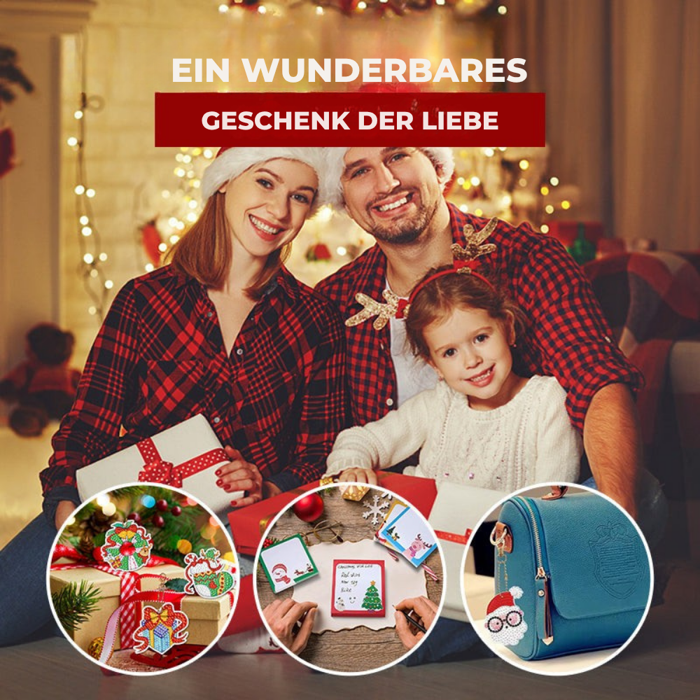 TwinkleCraft™ – Weihnachts DIY Diamant Malerei Schlüsselanhänger Set