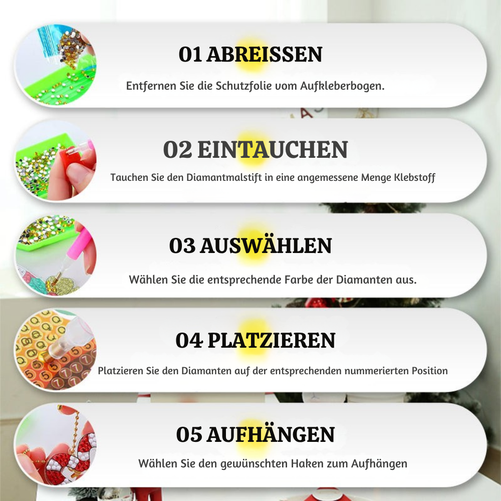 TwinkleCraft™ – Weihnachts DIY Diamant Malerei Schlüsselanhänger Set