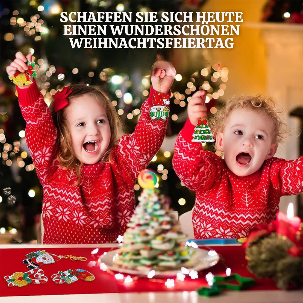 TwinkleCraft™ – Weihnachts DIY Diamant Malerei Schlüsselanhänger Set