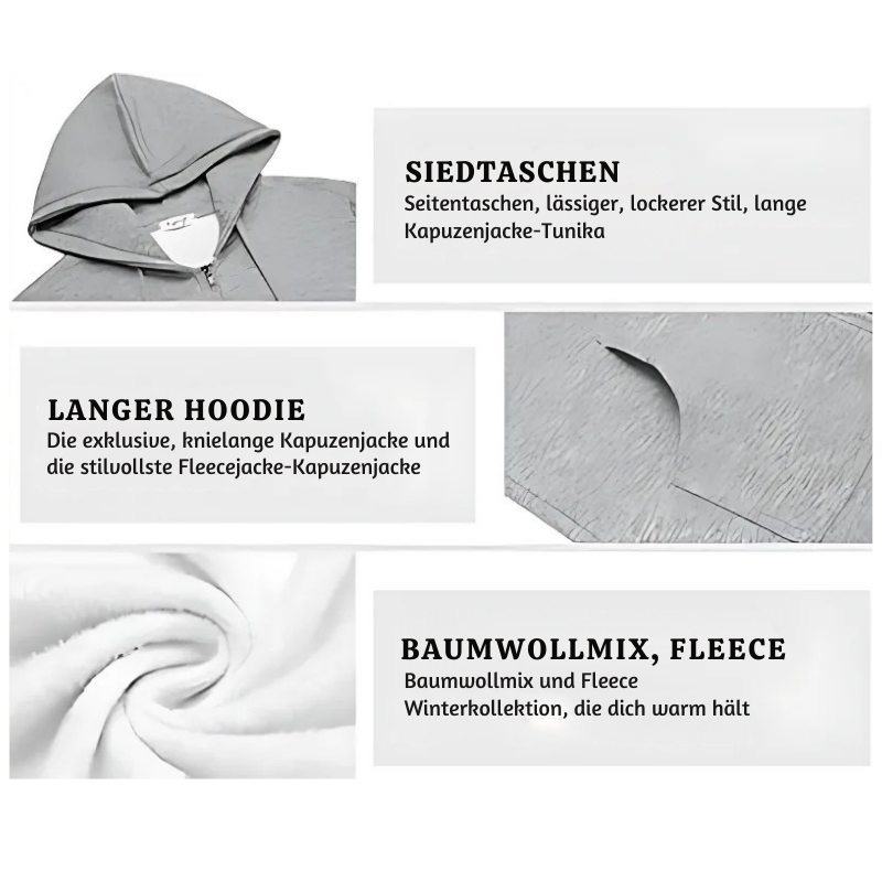 Zarah™ – Kuscheliger Damen Fleece Zip Hoodie