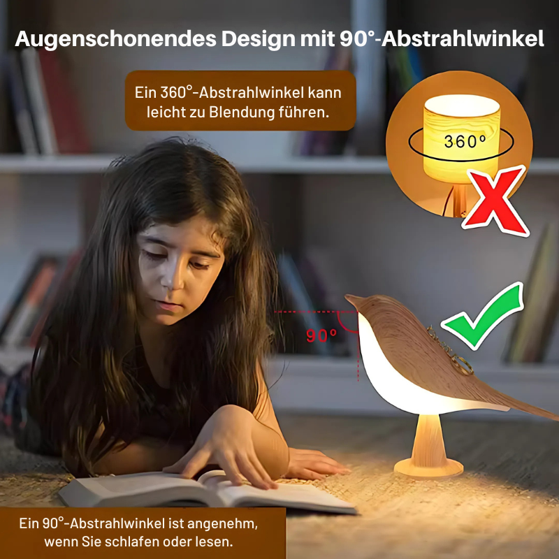 ZenGlow™ – Elegante Nachttischlampe im Vogel-Design