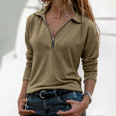 Zyra™ – Lässiges Damen-Top mit Reißverschluss-Detail