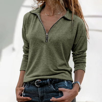 Zyra™ – Lässiges Damen-Top mit Reißverschluss-Detail