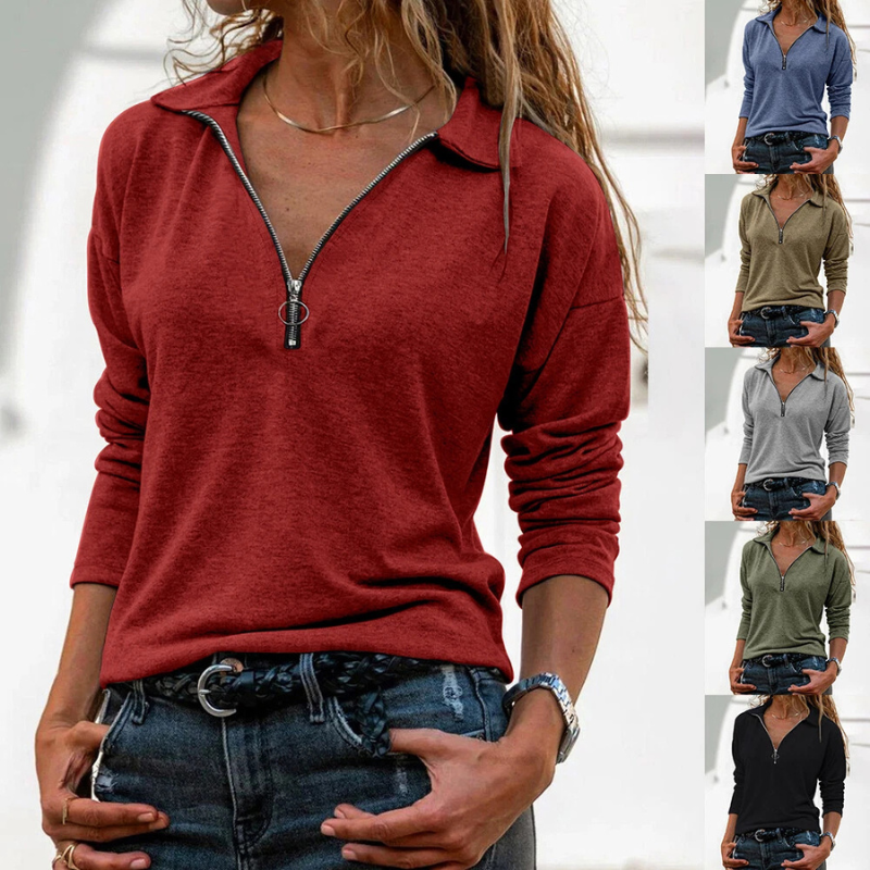 Zyra™ – Lässiges Damen-Top mit Reißverschluss-Detail