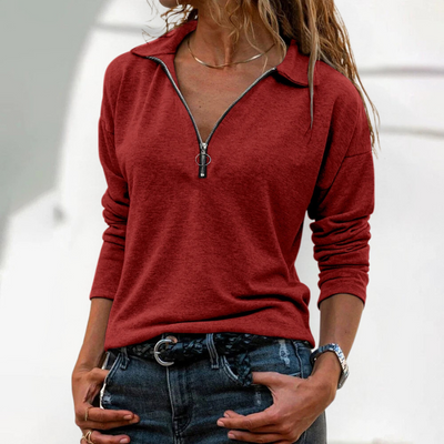 Zyra™ – Lässiges Damen-Top mit Reißverschluss-Detail