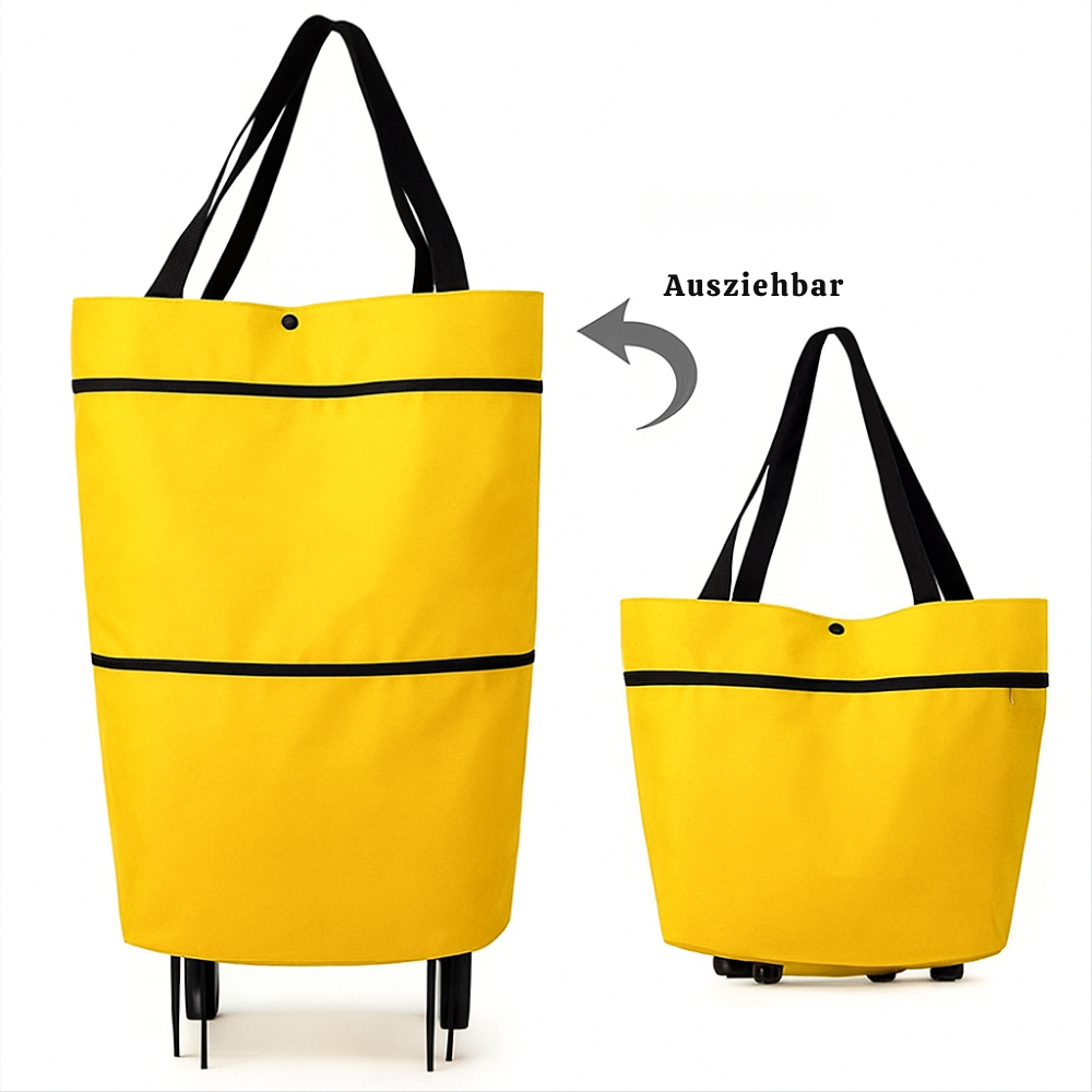 TrollyFold™ – Zusammenklappbare 2-in-1 Einkaufs Tragetasche mit Rollen