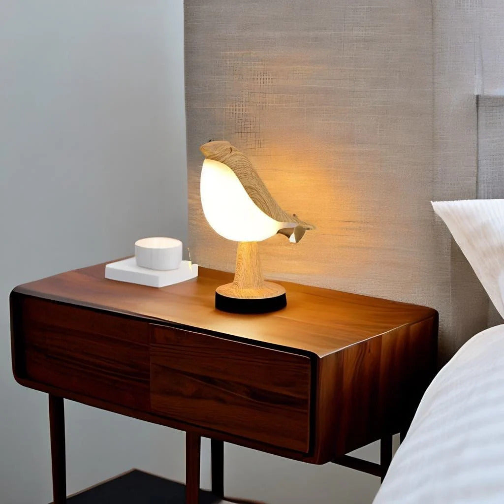 ZenGlow™ – Elegante Nachttischlampe im Vogel-Design