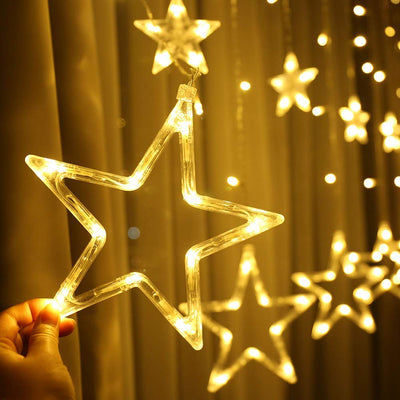 LumiStar™ – Funkelnde LED Sternenvorhang Lichterkette.