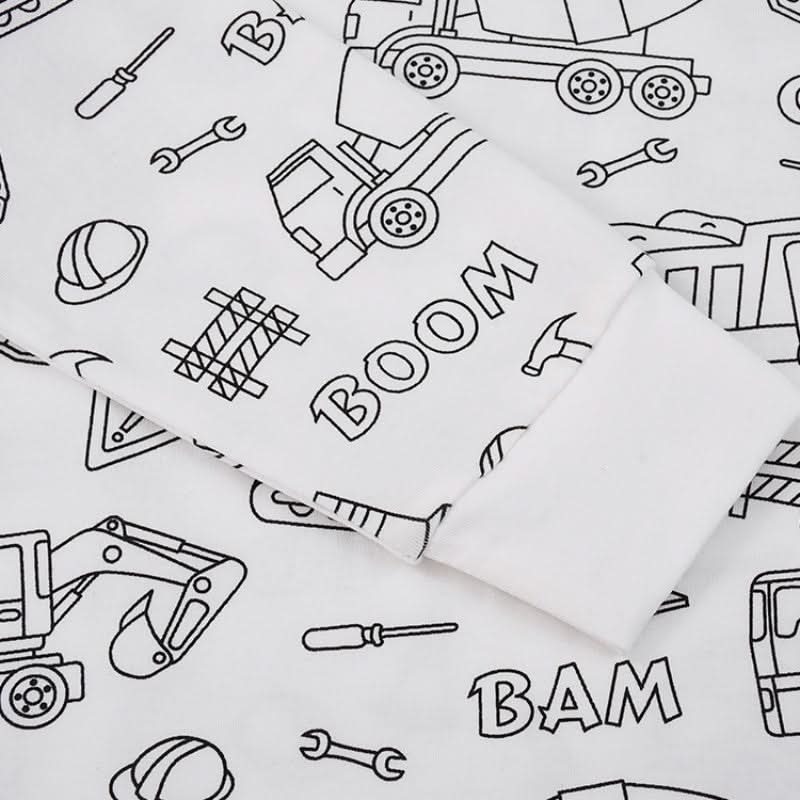 PajamArt™ – DIY Farvelægnings-Pyjamas Sæt til Børn