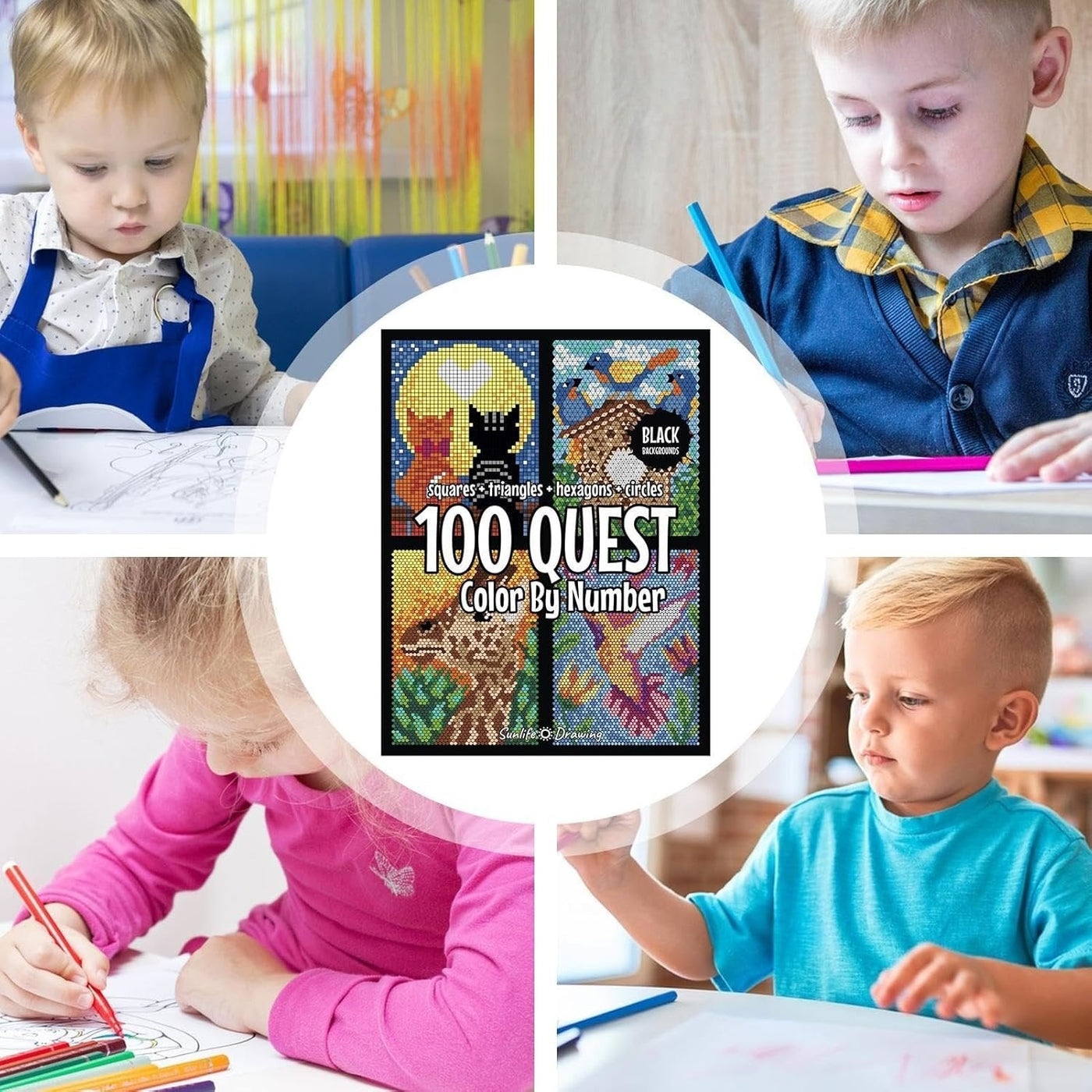 MosaicQuest™ – 100-seitiges Malen-nach-Zahlen Kunstbuch Set