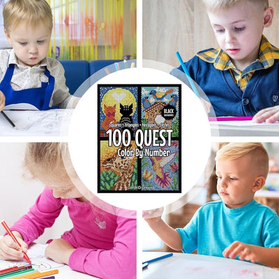 MosaicQuest™ – 100-seitiges Malen-nach-Zahlen Kunstbuch Set