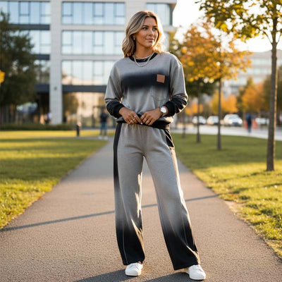 Anna™ – Gradient Patchwork Loungewear Set für Damen