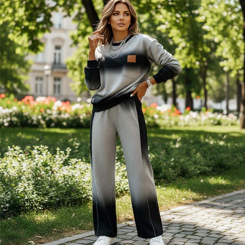 Anna™ – Gradient Patchwork Loungewear Set für Damen