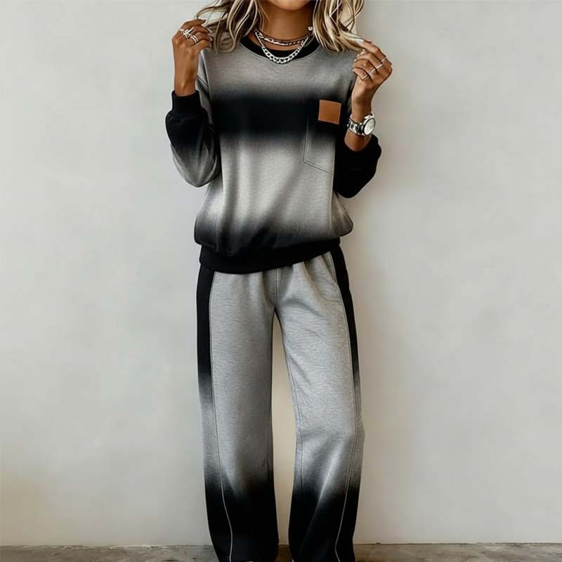 Anna™ – Gradient Patchwork Loungewear Set für Damen